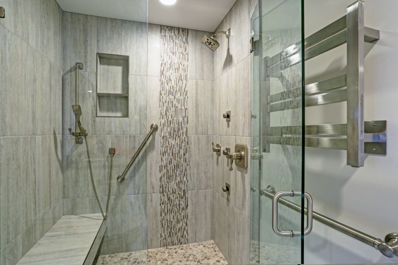Textured Tile Wall in a Contemporary Shower