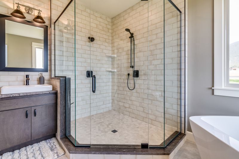 Corner Walk-in Shower with Glass Panels